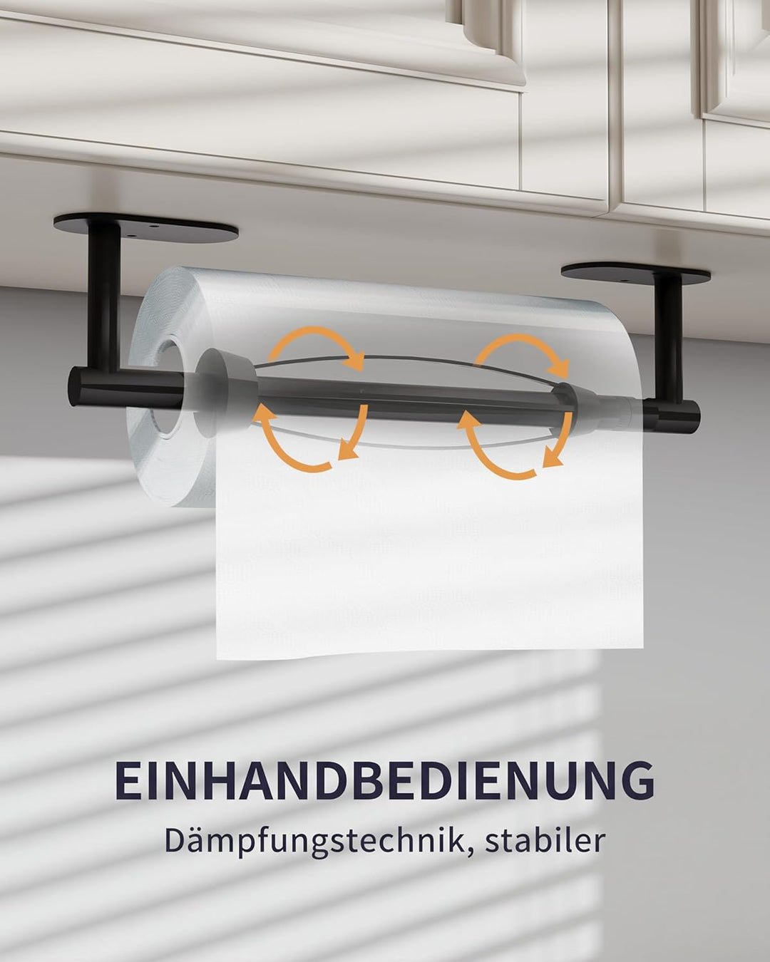 Küchenrollenhalter ohne Bohren mit Dämpfung, Doppelpfosten Küchenpapierhalter Wandmontage für Einhan