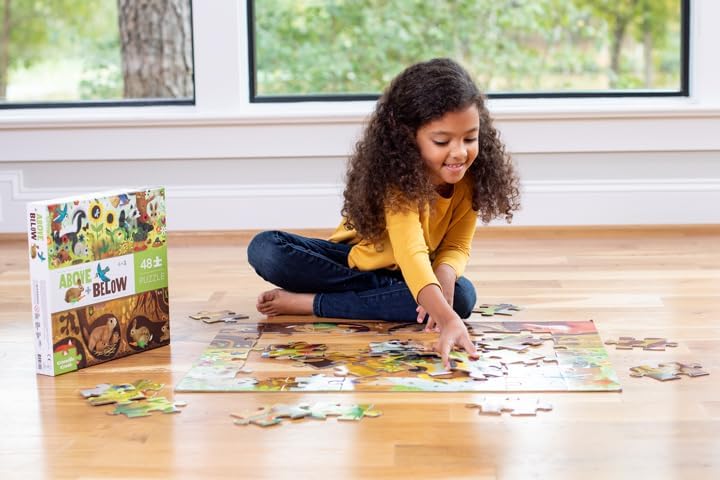 Bertoy 3876002 Classic Above and Below Boxed Puzzles, Backyard, 48 Teile