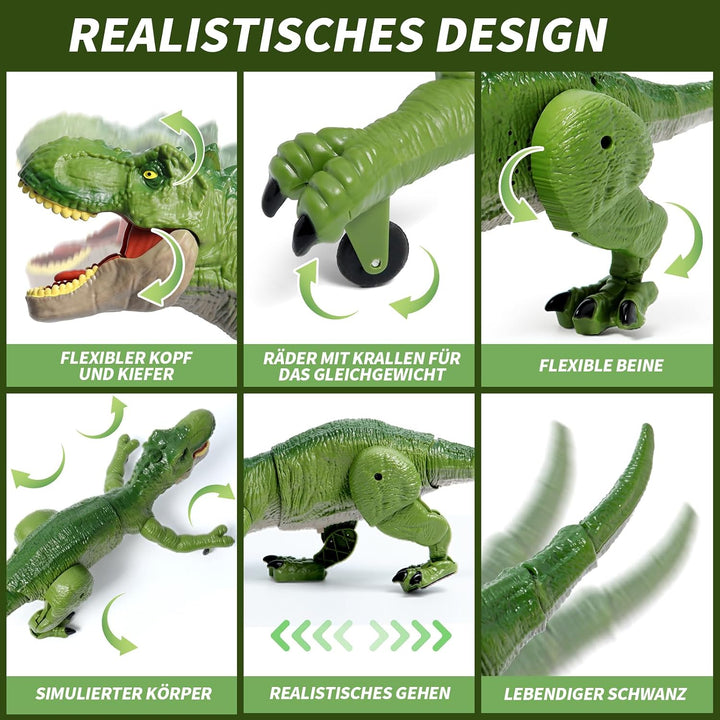 Sunrad Kinder Ferngesteuertes Dinosaurier Spielzeug,Elektronik T-Rex Dino Spielzeug mit Sprühen, Lic