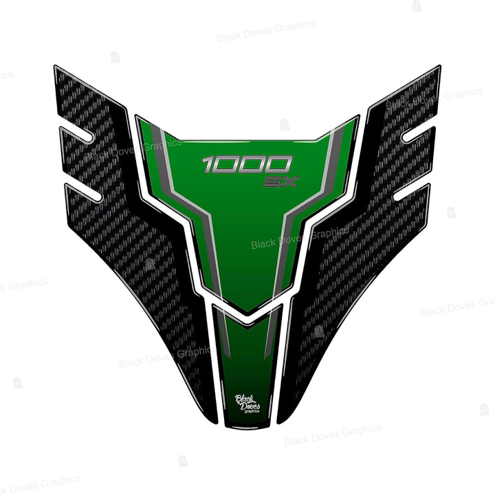 3D Harzaufkleber Protektoren kompatibel mit Kawasaki Ninja 1000 SX 2020-2022 (Tankschutz) Tank-Schut