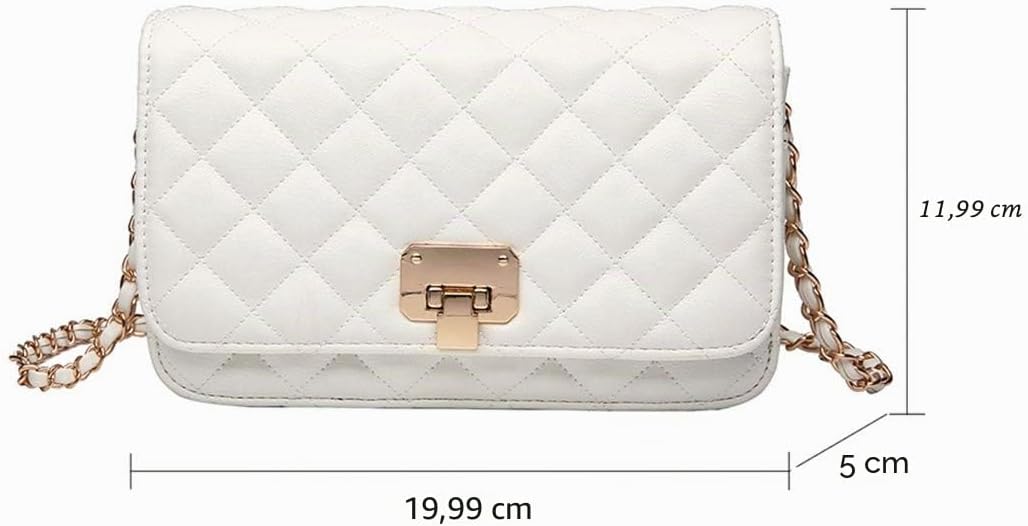 Damen Leder Schultertasche Mode Clutch Handtasche gesteppt Designer Crossbody Tasche mit Kettenrieme