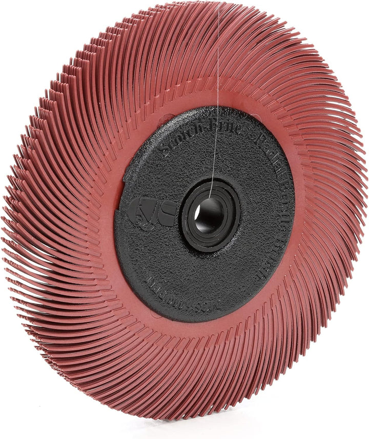 3M 33213 Scotch-Brite Radial Bristle Brush BB-ZB mit Adapter, P220, Typ C, 152,4 mm, 12,7 mm, Rot