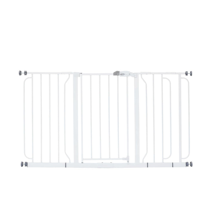 Regalo Breites Schutzgitter, Druckbefestigung, inklusive 3 Verlängerungs-Kits (148 cm)