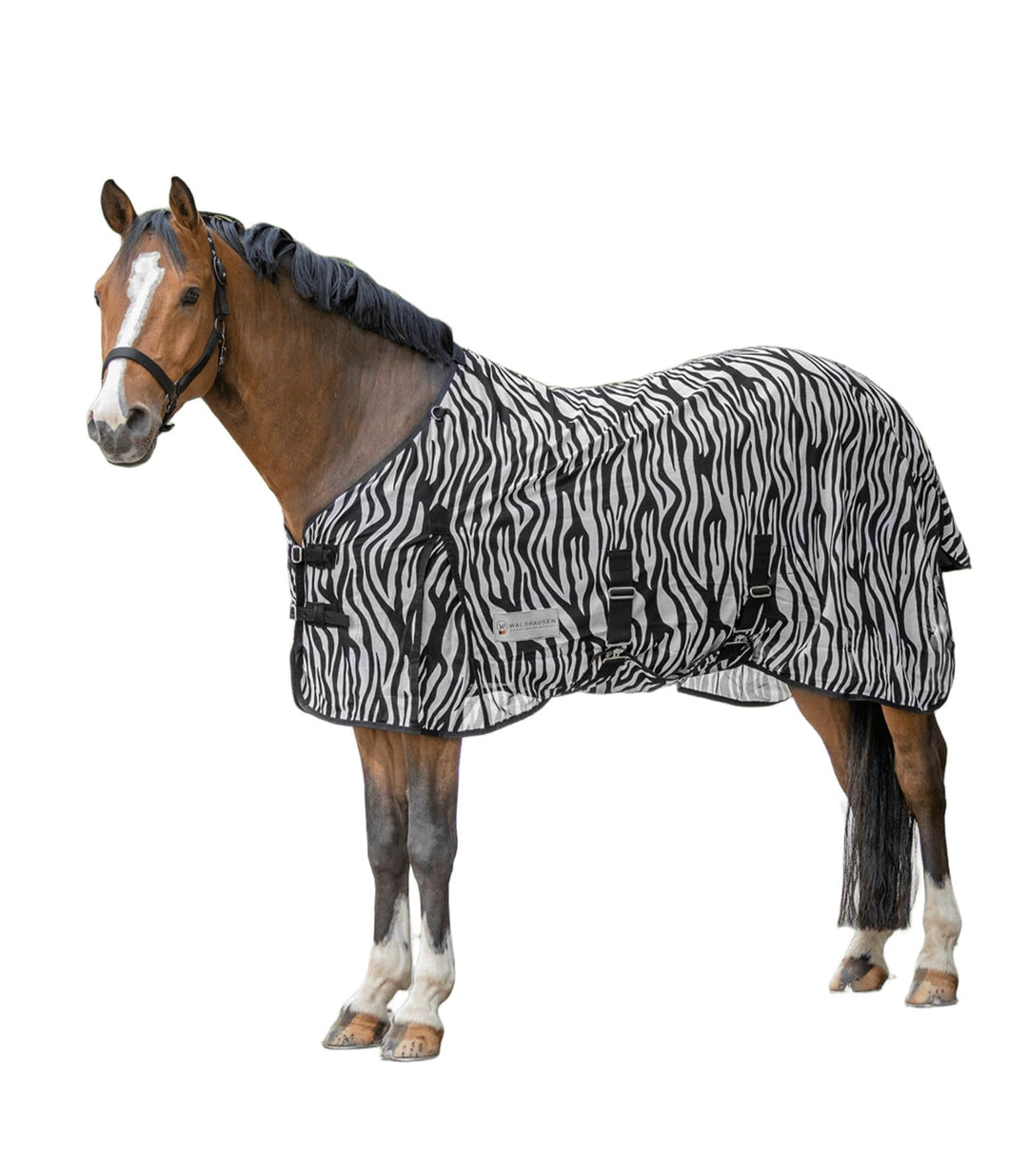 WALDHAUSEN Fliegendecke Zebra schwarz/weiss Rückenlänge 145 cm, schwarz/weiss Rückenlänge 145 cm