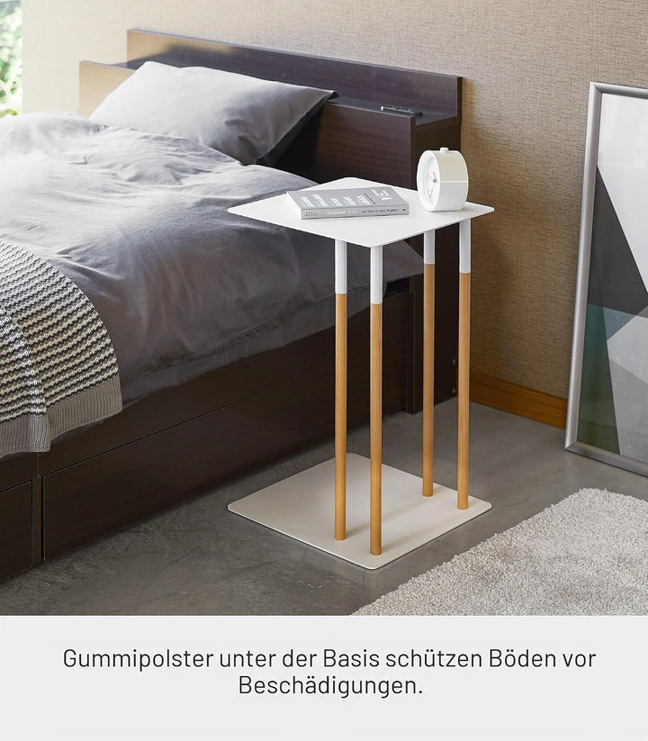 Yamazaki Sliding Sofa c end Table/Coffee Tray/Laptop Desk Beistelltisch, Stahl, Weiss, One Size, Wei