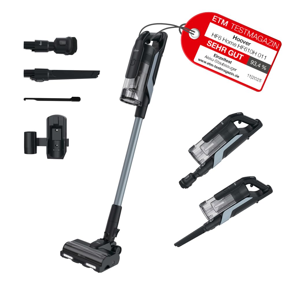 Hoover HF6 Akkustaubsauger mit Bodensensor, Dual Way Clean, bis zu 100Min Laufzeit, Anti-Twist Bürst