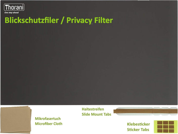 Thorani Blickschutzfolie schützt Display und Daten - 16 Zoll 16:9 (355x201 mm), 16 Zoll 16:9 (355x20