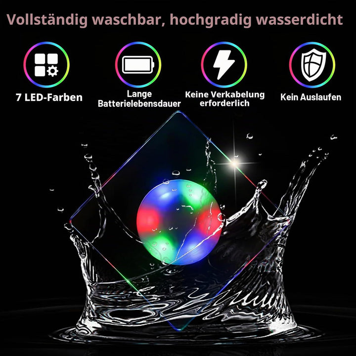 8er Quadratisch Bunt LED Untersetzer für Getränke, 10cm 3 Beleuchtungsmodi Leuchtende Untersetzer, A