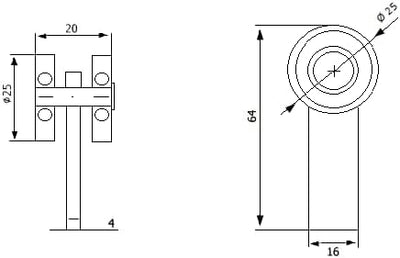 KOTARBAU® 2er Set Laufrollen für Schiebetore mit 2 Polyamidrädern ⌀ 25 mm, ⌀ 25 Mm