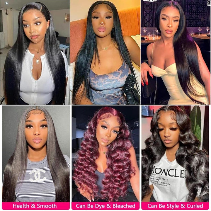 Straight Human Hair 3 Bundles, 100g/Bundle(300g Total), Brazilian Human Hair Bundles 100% Unprocesse