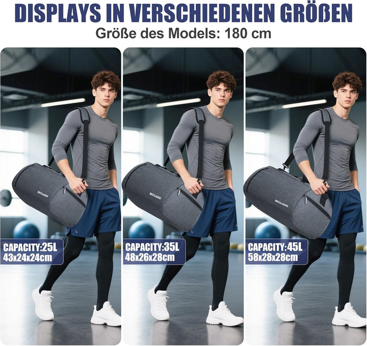 Sporttaschen für Damen und Herren, 35L Reisetasche Duffel Bag Übernachtungstasche mit Schuhfach &amp; Na