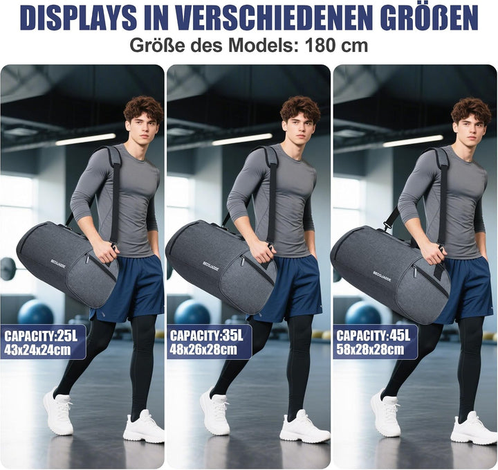 BECOJADDE Sporttaschen für Damen und Herren, 25L Reisetasche Duffel Bag Übernachtungstasche mit Schu
