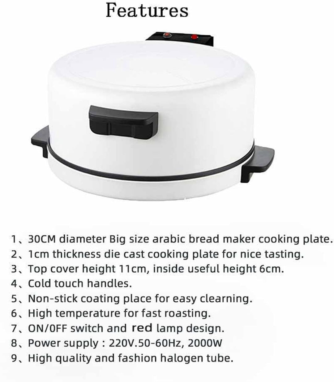 Pizza-Maker, 11,8-Zoll-Pizzamaschine, Neu Verbesserter Cool-Touch-Griff, Antihaftbeschichtete Platte