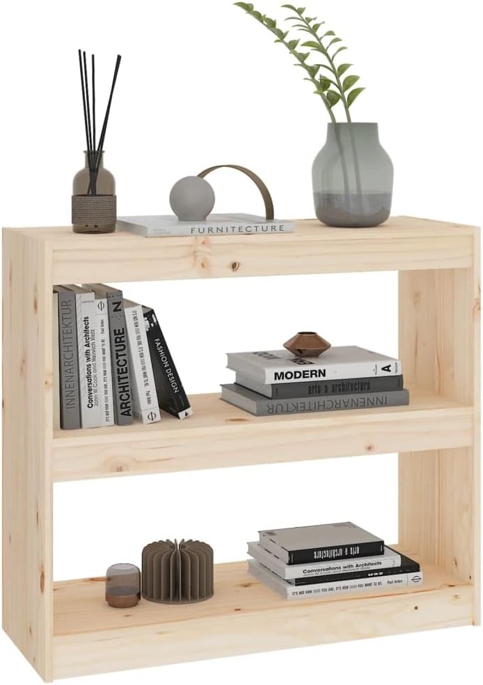 Bücherregal Raumteiler 80x30x71,5 cm 2 Fächer Holzregal Standregal Bookshelf Aufbewahrungsregal Akte