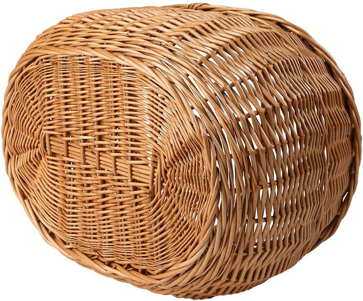 Grosser Vollweidener Kaminkorb/Gartenkorb, naturfarbiger Kaminkorb aus Weide, Weidenkorb für Kaminho