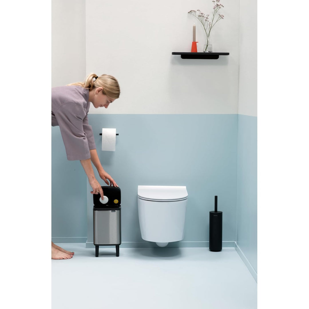 Brabantia - Mülleimer Bo Hi 4L mit Soft-Close-Deckel, herausnehmbarem Inneneimer und Transportgriff