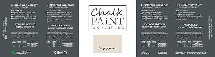 Chalk Paint Everything® Beige Francese Kreidefarbe Wasserbasis für Alle Oberflächen einfach zu verar