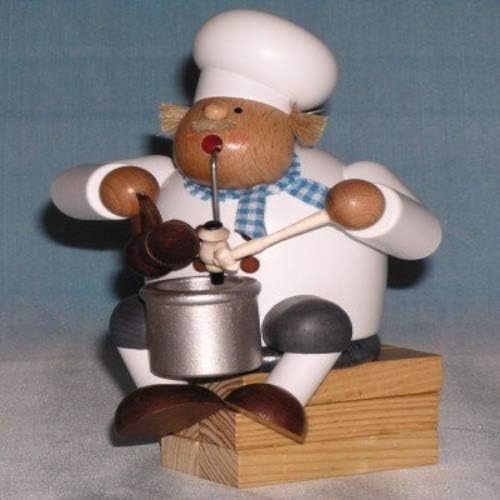 KWO Olbernhau Räuchermann Kantenhocker-Kochpassend für Eisenbahnwagen, 17 cm, Mehrfarbig