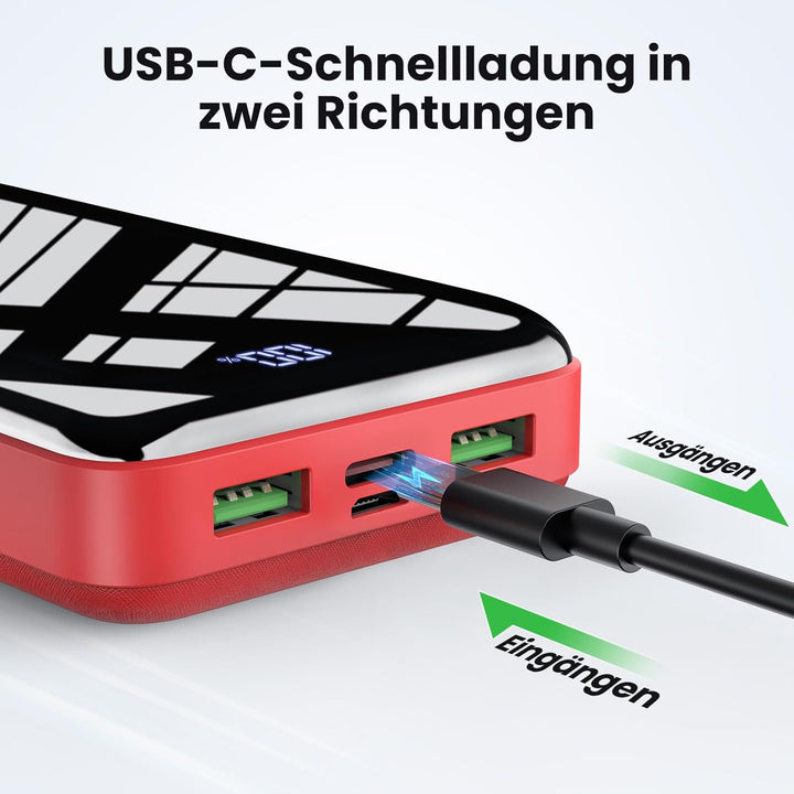 Bextoo Powerbank 30000mAh Grosse Kapazität Externe Akkus LCD Display Batterie Pack 3 Ausgängen 2 Ein