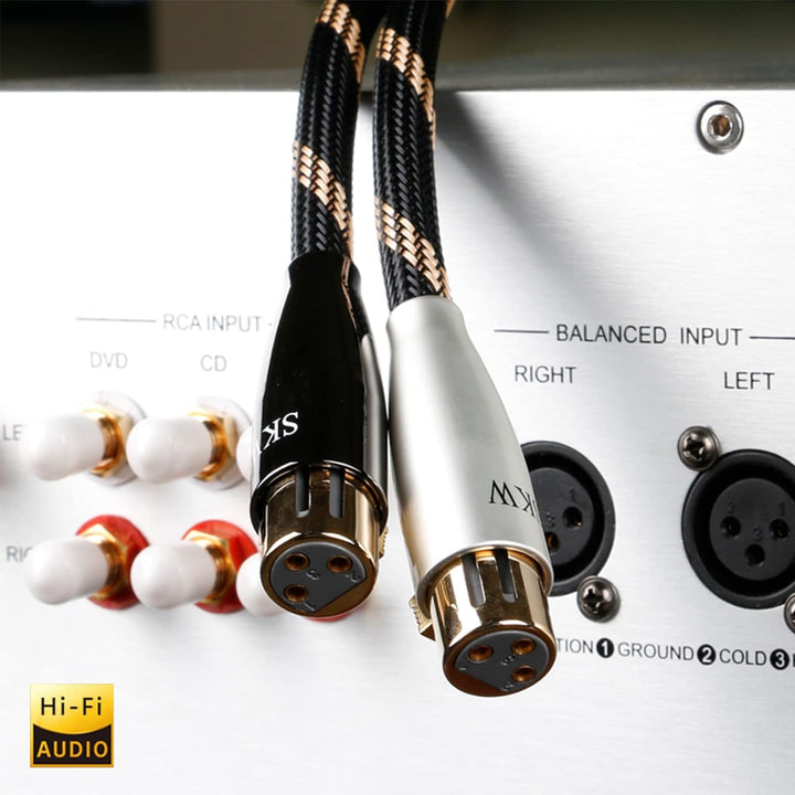 SKW High-end XLR Kabel, Hochreines Kupfer XLR Stecker auf XLR Buchse 3 PIN Mikrofonkabel für CD, Pow