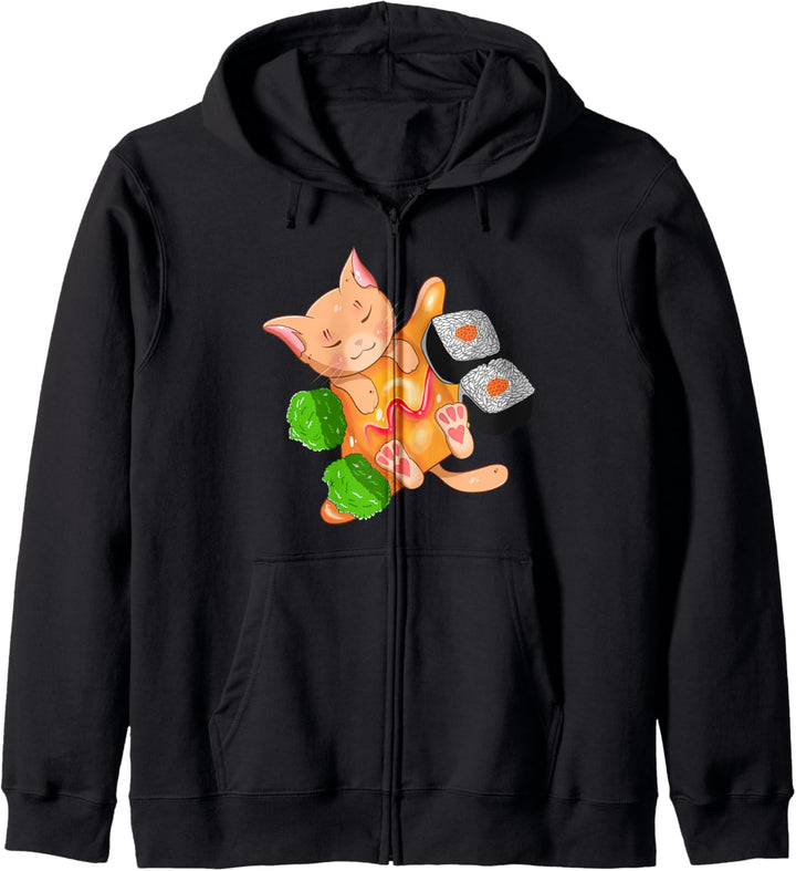 Sushi Anime Katze Kapuzenjacke