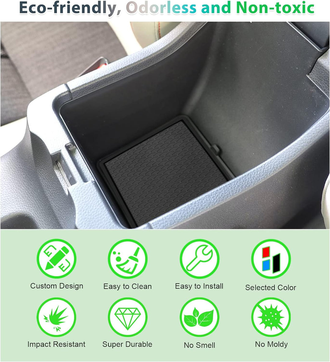 GAFAT Kompatibel mit Honda HR-V 2022 2023 Antirutschmatten, HRV 2022 Gummimatten, Mittelkonsole Getr