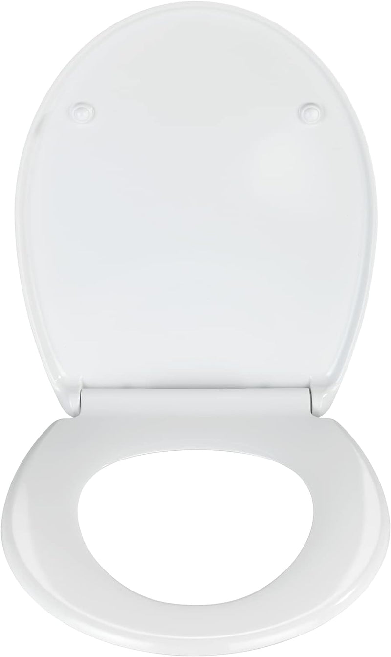 WENKO WC-Sitz Tallone, kratzfester Toilettensitz aus antibakteriellem Duroplast in Weiss mit hygieni