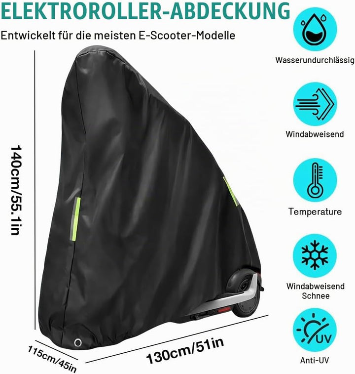 Elektroroller Abdeckung, 420D Oxford Roller Abdeckung Wasserdicht für die meisten Elektroroller, 140