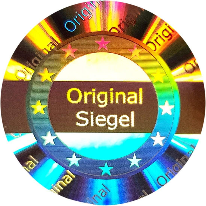 1000 Stk - 3D Hologramm Original-Siegel 25mm silber glänzend - Sicherheitssiegel, Qualitätssiegel, G