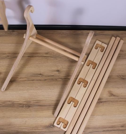 Komplettes Set aus robusten Trainingsgeräten aus Holz: stabile Dip-Stange und Klimmzugstange – 5-stu