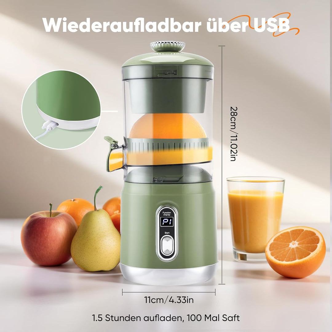 Kabelloser Entsafter, 110mm Slow Juicer Saftpresse für Obst