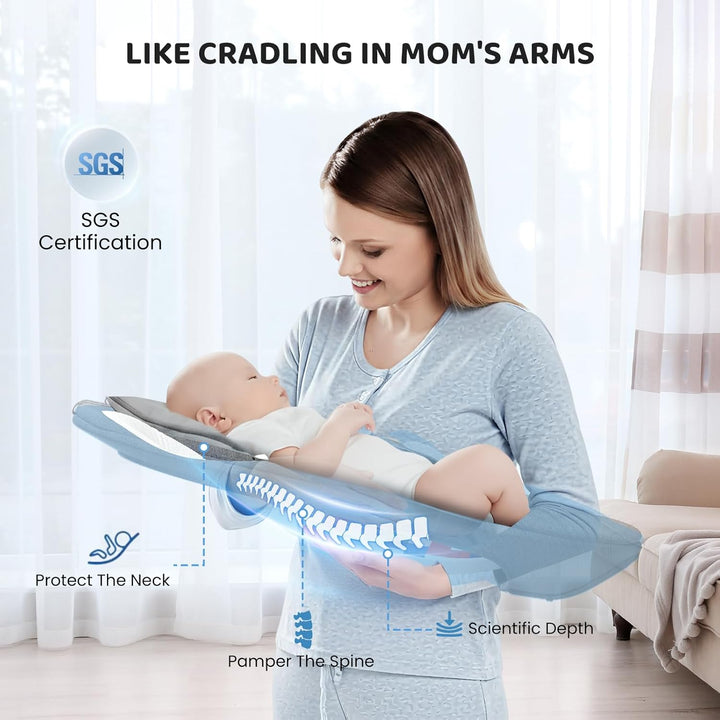 Bluetooth Elektrische Babyschaukel, Upgrade 5-Punkte Geschirr Elektrische Babywippe mit 5 Geschwindi