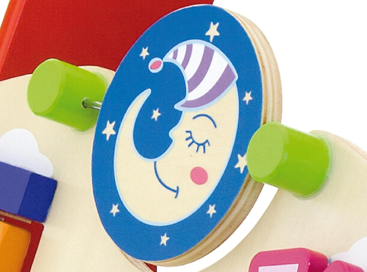 Lauflernwagen Lauflerner, Activity Babywalker mit Motorikbrett aus FSC-Holz, mit Gummilaufringen und
