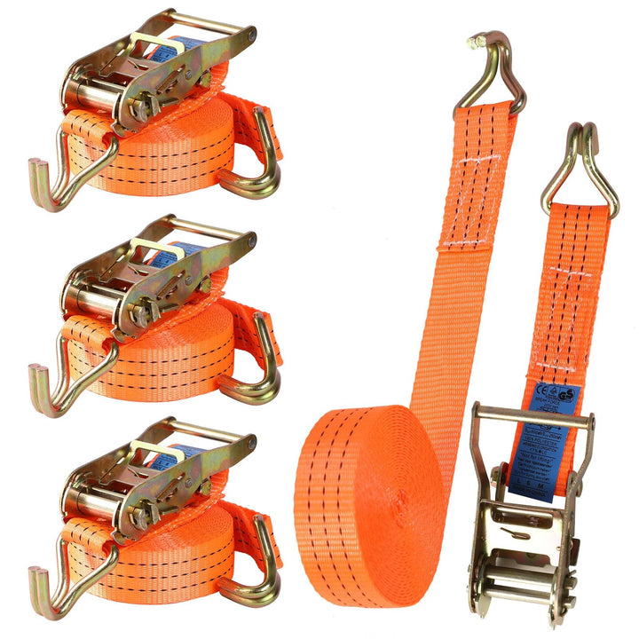 4 Stück Spanngurte mit Ratsche in 6m x 40mm 3000kg,3T Spanngurt Zurrgurte mit Ratsche und Haken, Rat