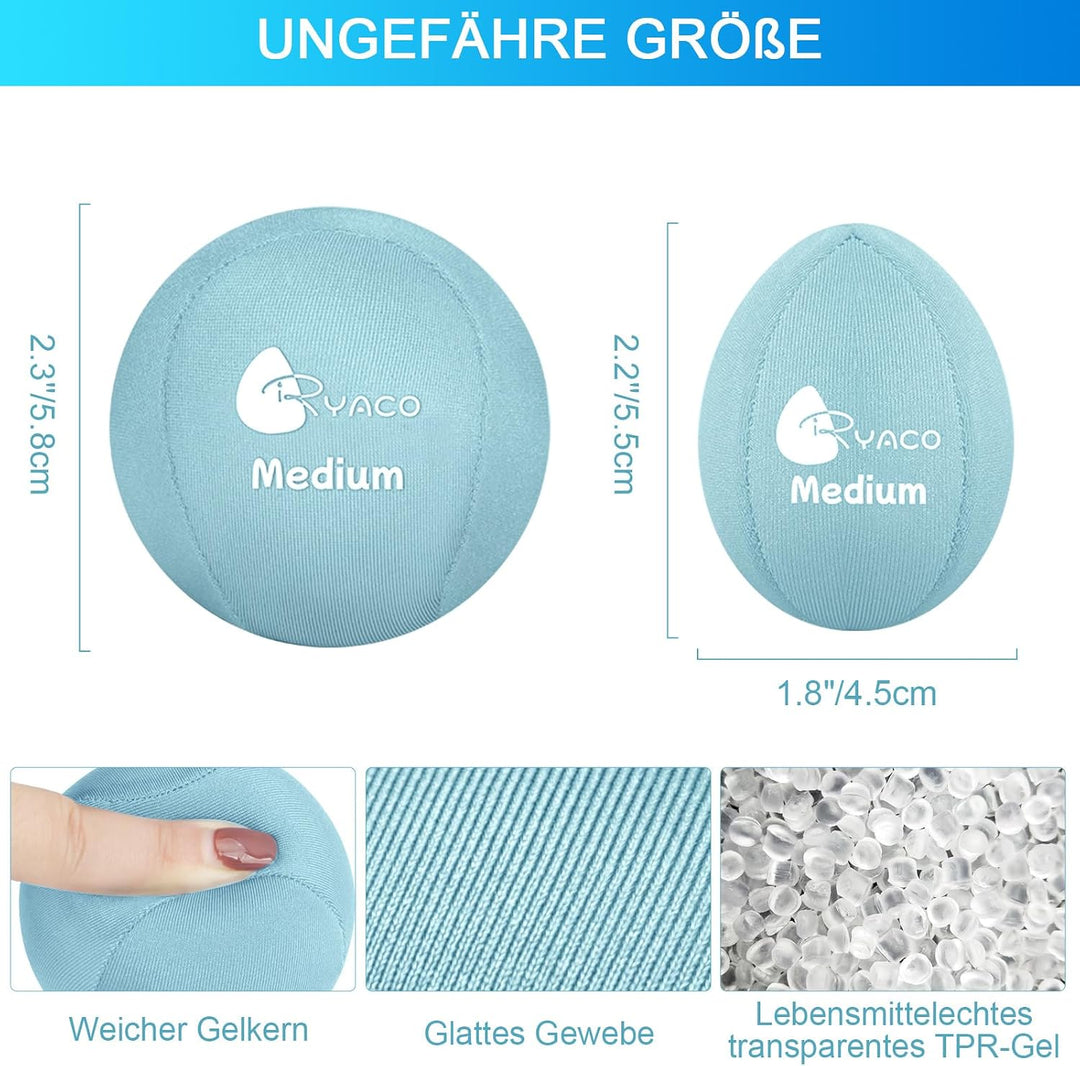 RYACO 6 Stück Gel Stressball für Erwachsene - Antistressball Mit verschiedenen Stärken und Grössen -
