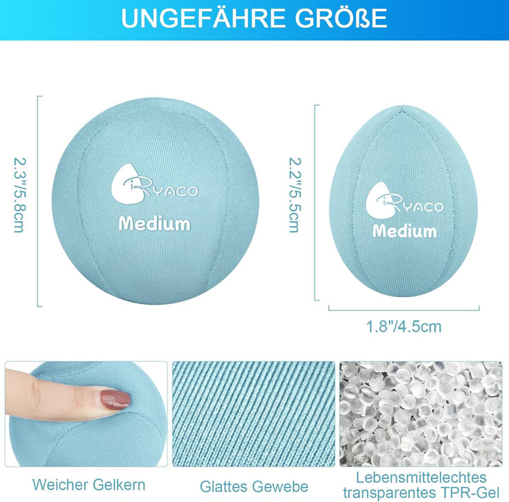 RYACO 6 Stück Gel Stressball für Erwachsene - Antistressball Mit verschiedenen Stärken und Grössen -