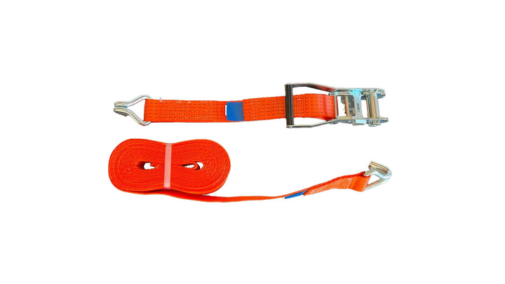 Kit 4 Stück - Spanngurt mit selbstsichernder Ratsche SpanSet 9 m, 50 mm Band, Hakenhaken und Arbeits