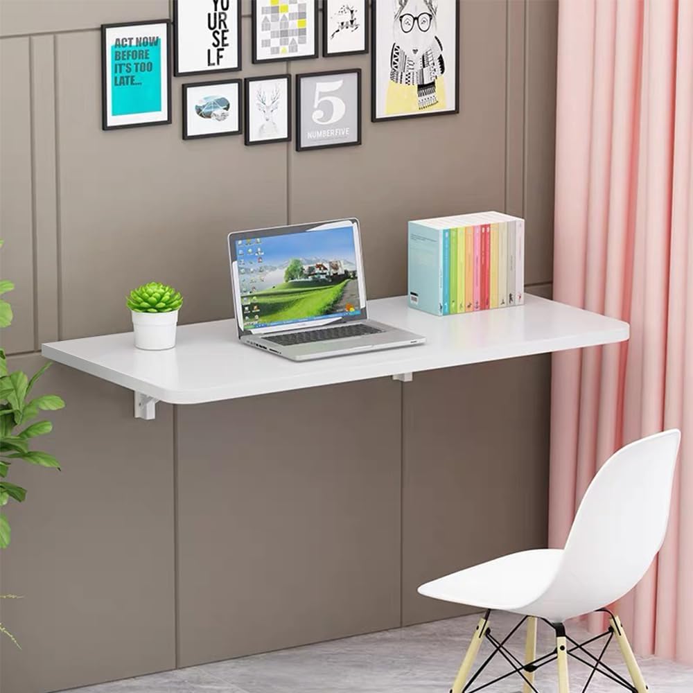 Wandklapptisch Schwarz, 60x30 cm, Klappschreibtisch mit Montagekit, Wandmontage Klapptisch für Küche