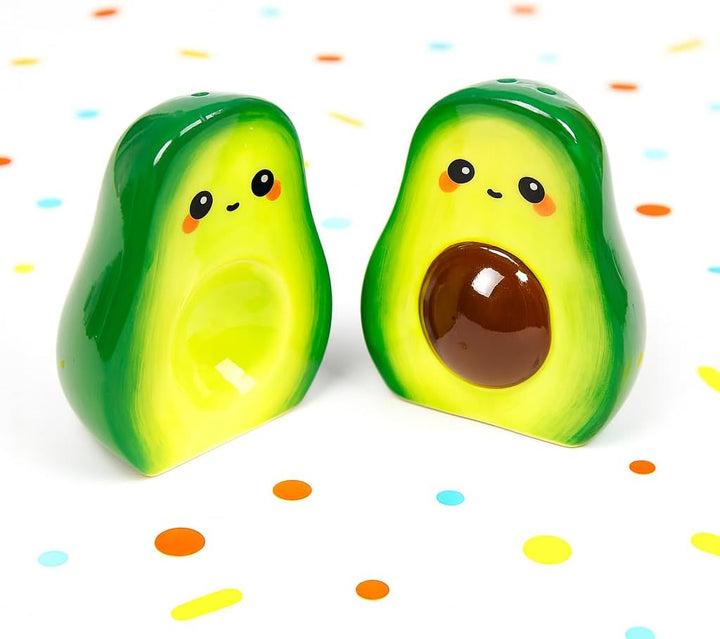 Avocado Salz- und Pfefferstreuer Set – Keramik – 2-teilig – niedliches Avocado Design – Gewürzstreue