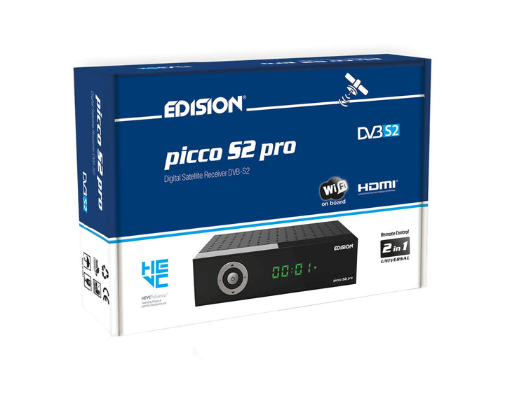 EDISION Picco S2 pro Full HD Satelliten Receiver DVB-S2 H.265 HEVC, WLAN on Board, Multistream, HDMI