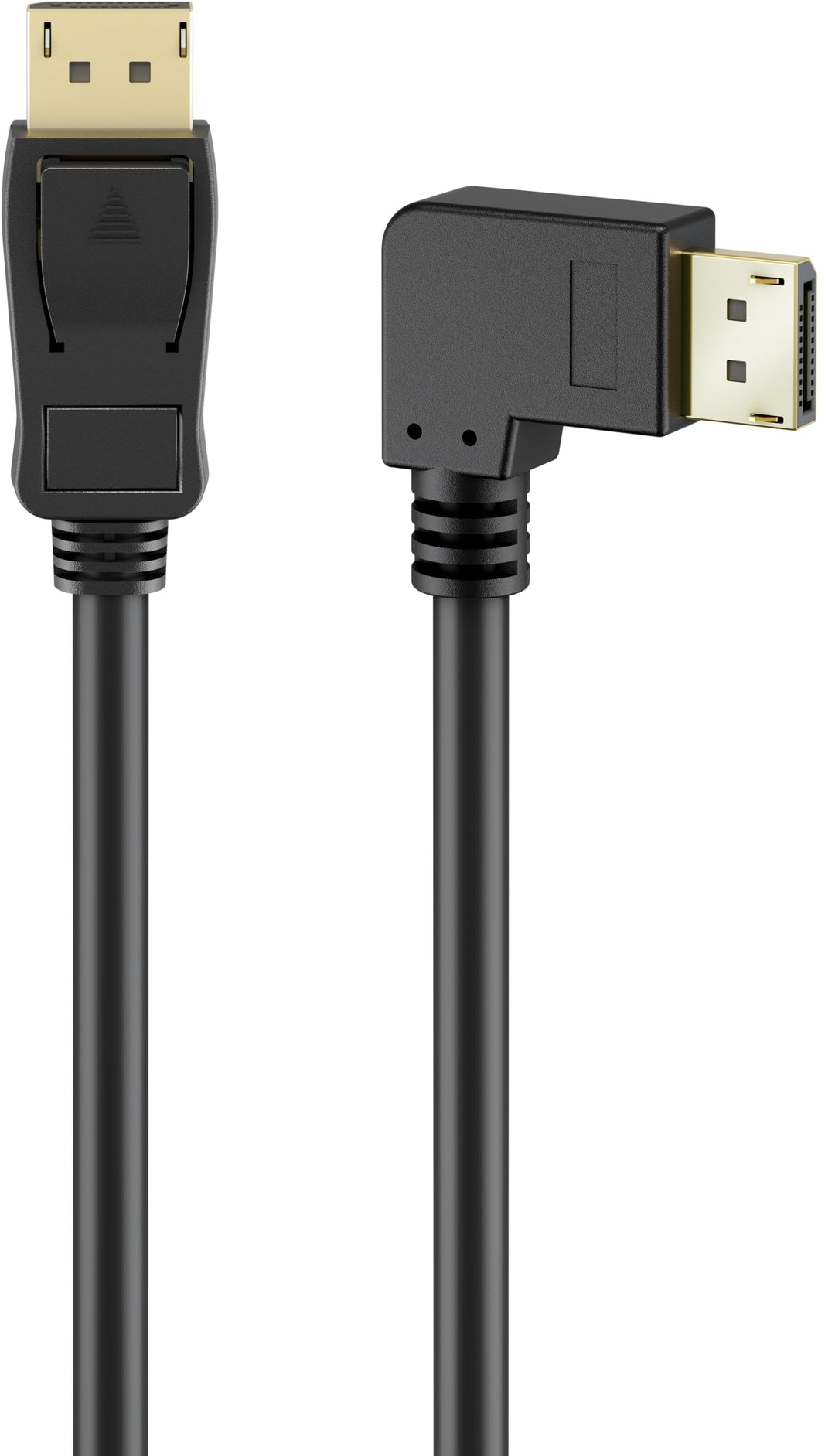 goobay DisplayPort Kabel 2.0/2.1, 3 Meter, 8K 144Hz, 54 Gbit/s, 90° Stecker, UHD, HDR, DSC, G-Sync,