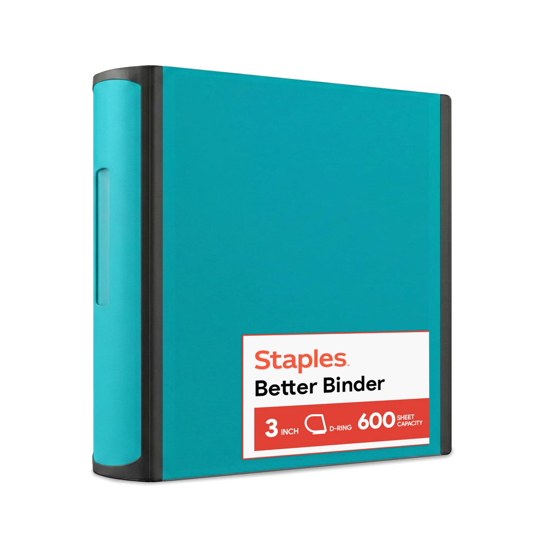 Staples 3 Inch BetterView Binder with D-Rings (Teal) blaugrün, blaugrün