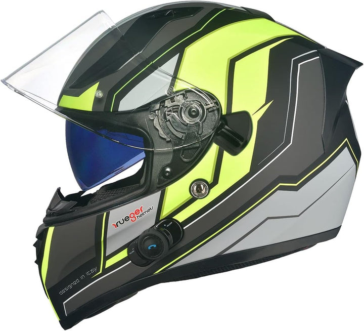 Bluetooth Klapphelm Motorradhelm Conzept Jethelm Crosshem Integralhelm Sonnenvisier Helm rueger Blac