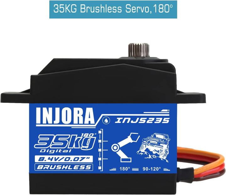 INJORA RC Servo Motor 35KG Wasserdicht Brushless Servo Grosses Drehmoment Digital Servo Hoch Stromsp