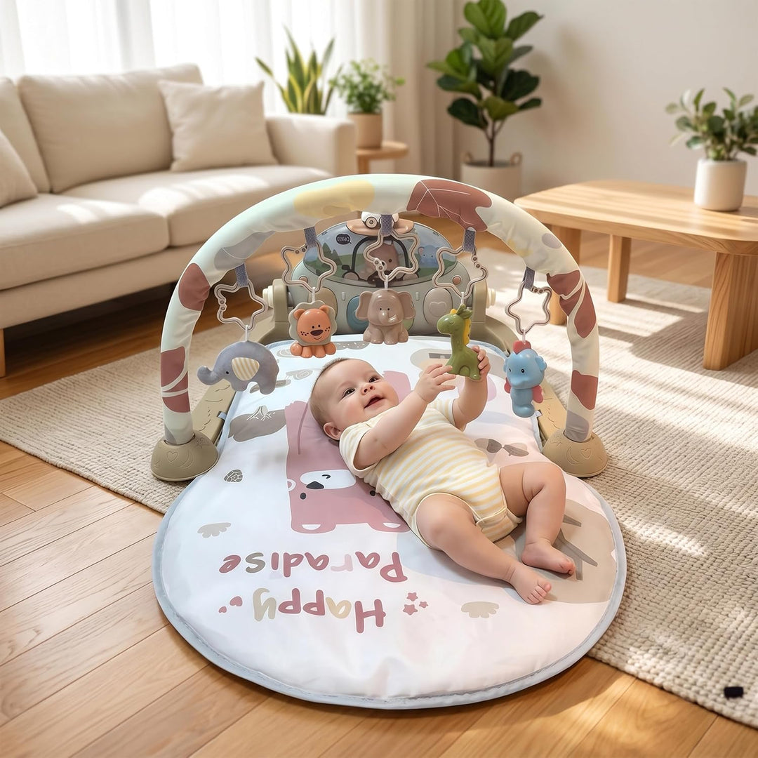 Relaxdays Spielbogen, mit Spielzeug, Musik &amp; Licht, HxBxT: 42 x 64 x 80 cm, Stoff, Baby Gym, Krabbel