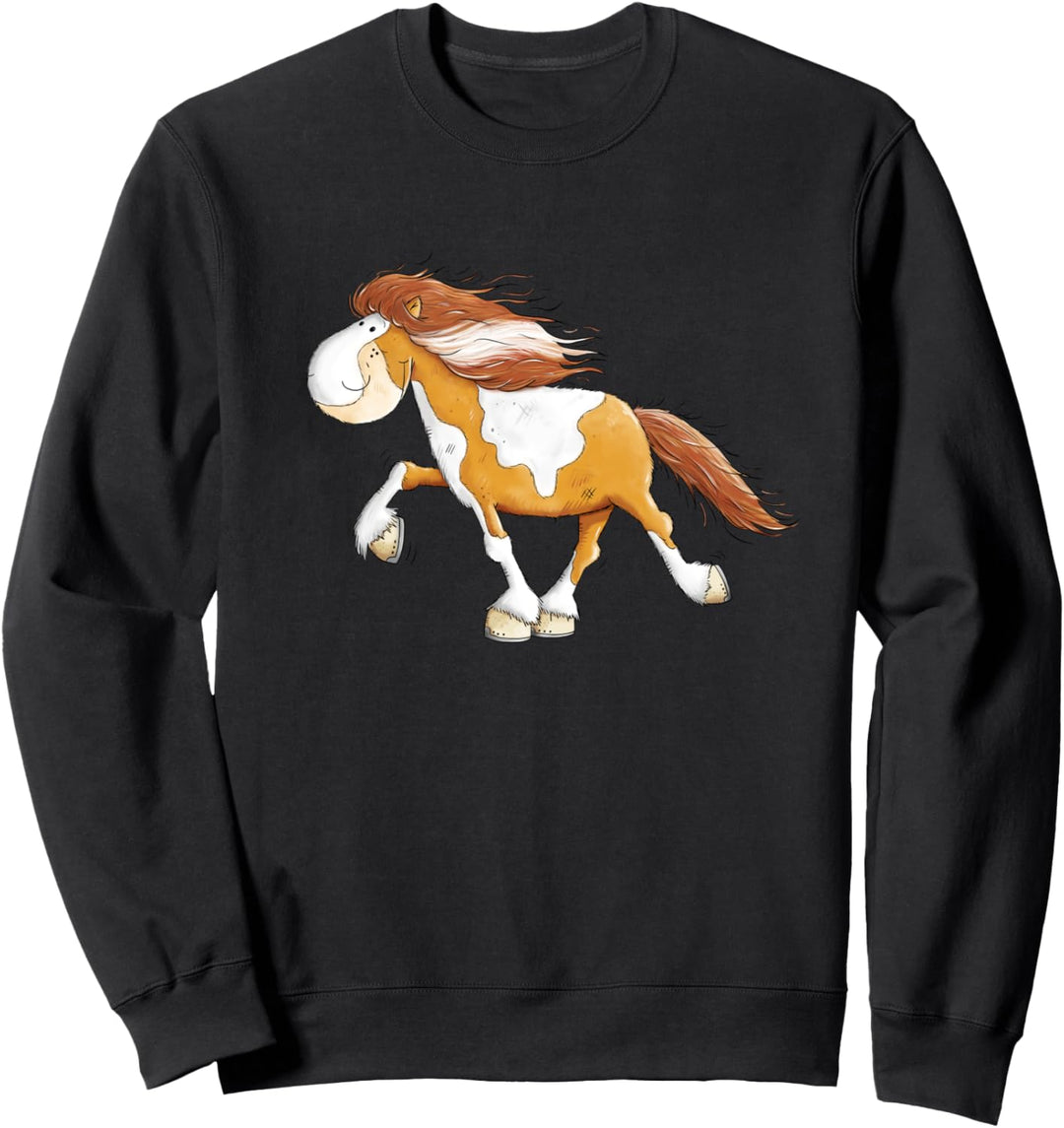 Happy Islandpferd I Isländer im Tölt I Pferde Comic Sweatshirt