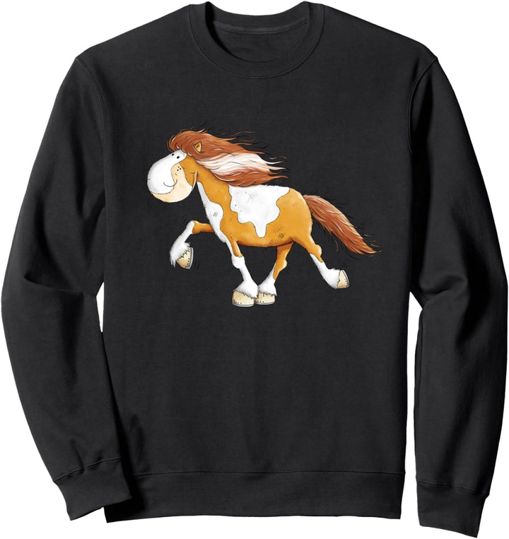 Happy Islandpferd I Isländer im Tölt I Pferde Comic Sweatshirt