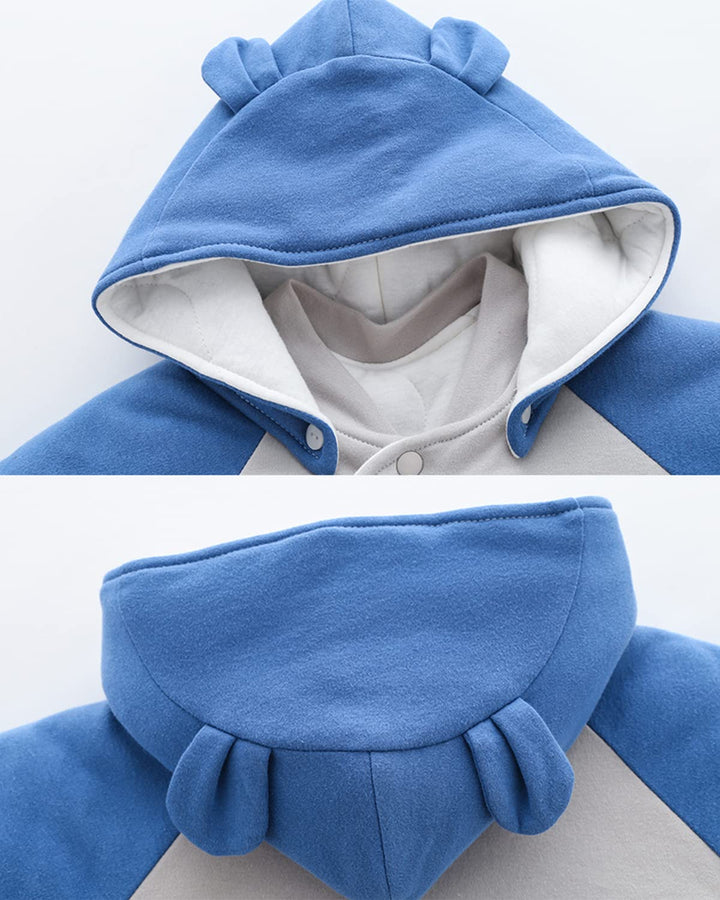 Baby Strampler Winter Schneeanzug mit Kapuze Jungen Mädchen Overall Baumwolle Abnehmbarer Hut Outfit