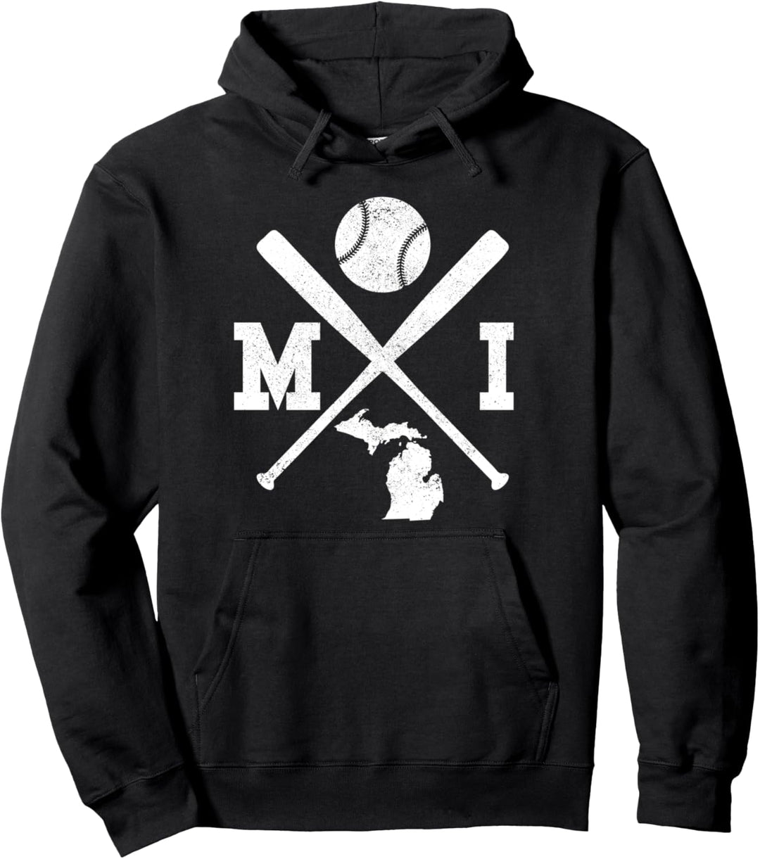 MI USA State - Baseballspieler Michigan Pullover Hoodie