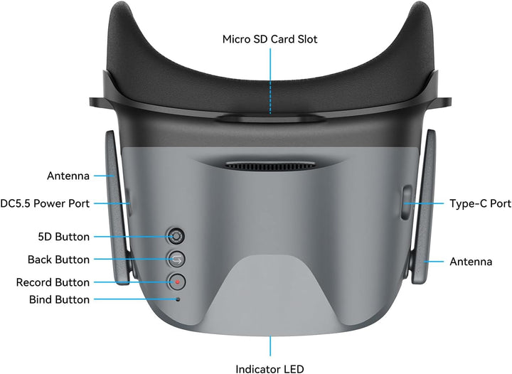 BETAFPV VR04 HD FPV Goggles with 1080P Resolution, 4.5'' Screen LCD, Micro SD Slot, 2 2600mAh Lipo B